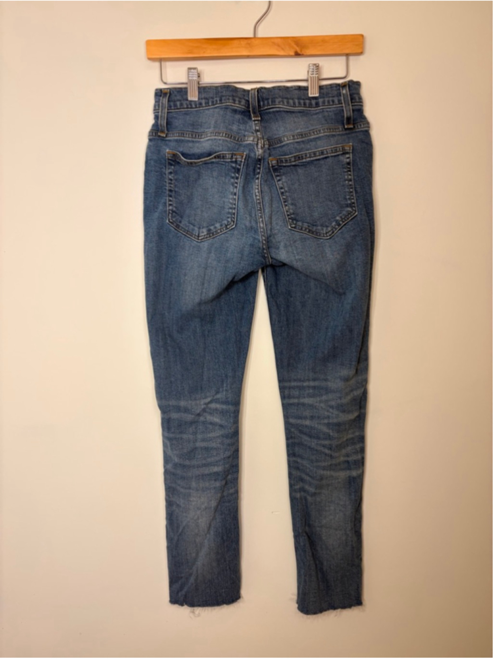 J.Crew Flex Jeans Mens 28x26 Light Wash Slim Denim Stretch Raw Hem Casual - Picture 2 of 4
